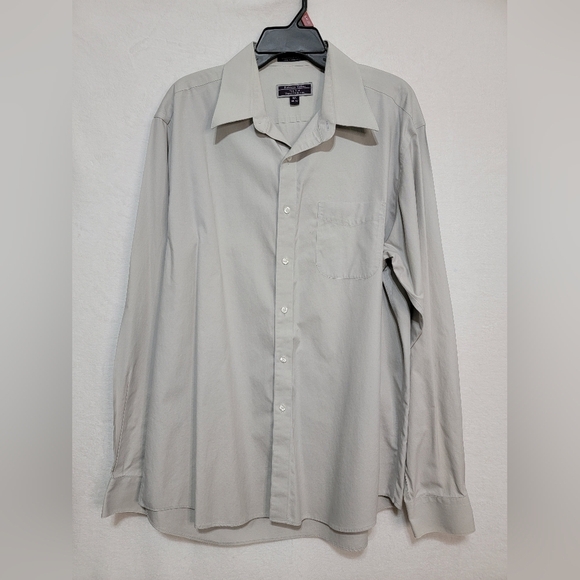 Men's Roberto Villini Non-Iron Dress Shirt, Gray, Neck16.5, Pre-owned EUC - Picture 1 of 8